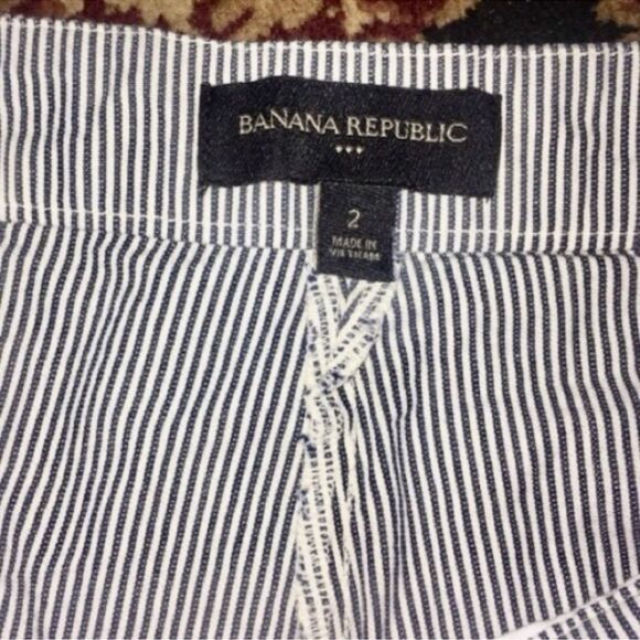 Banana Republic Factory Shorts Striped 100 Cotton High Waist Tailored Size 2 - Picture 4 of 16